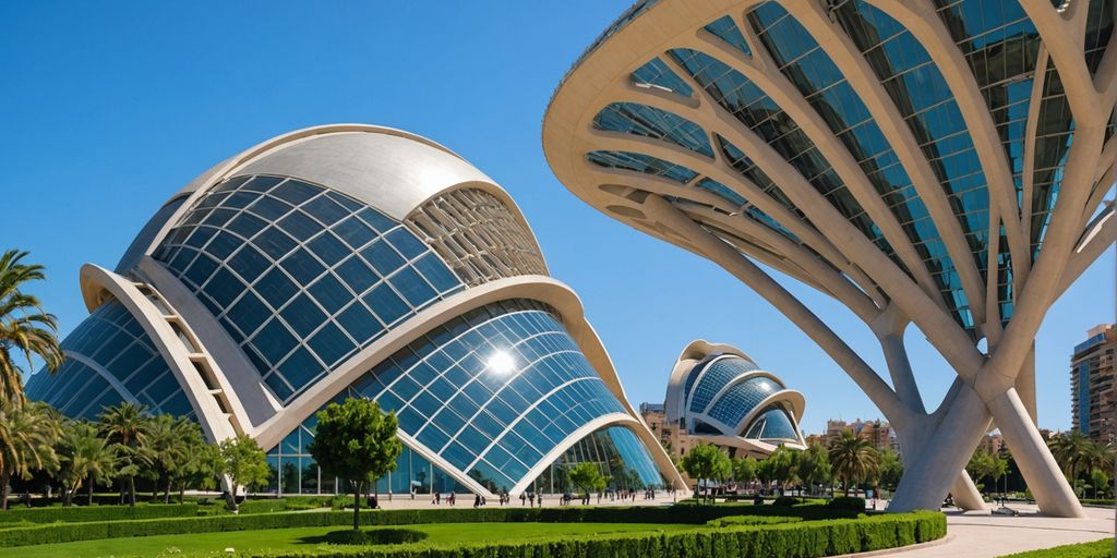 Valencia's City of Arts and Sciences with greenery